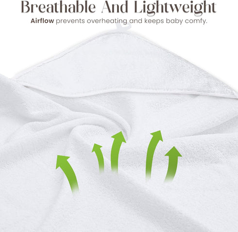1 (30x30 inches) 1 (10x10 inches) Cozy Set Organic Bamboo Hooded Baby Towels with Washcloths Hooded Towel & Washcloth