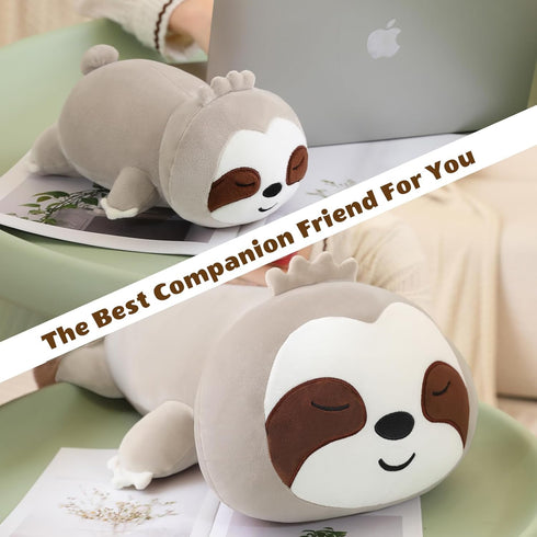 Finebee Boys(13.8" 1.6Lbs) Weighted Sloth Stuffed Animals, Cute Weighted Sloth Plush, Soft Stuffed Weighted Plushie