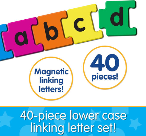 The Learning Journey Magnetic Linking Letters | Set of 40 Colorful ABC Magnets | Lowercase Letters for Toddlers 3+ |