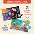 B. toys Gigantic Jigsaw 2-Pack, Sea & Solar System 48-Piece Floor Puzzles for Kids - Educational Toys