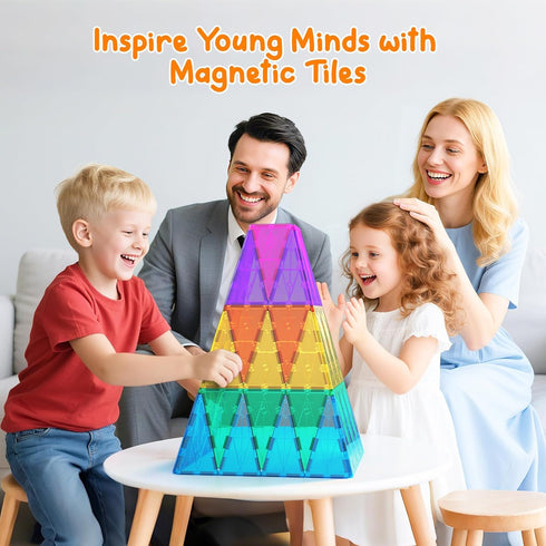 Set: 16PCS Pack Set 3+ Magnetic Tiles Building Block Isosceles Triangle Expansion Construction Building Blocks, Starter