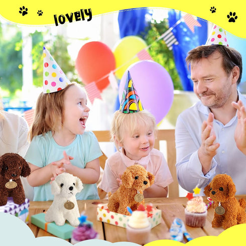 4 Pcs Cute Dog Stuffed Animal Toy, 7 Inch Plush Puppy Stuffed Animal for Boys and Girls, Party Decorations, Birthday