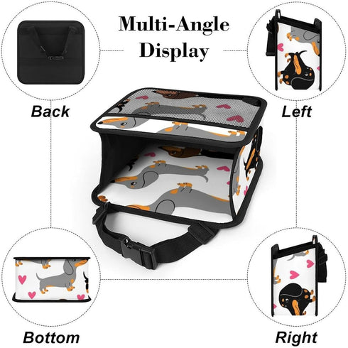 PPIKTC Spacious Hanging Auto Seat Organizer with Ventilated Mesh Pockets for Wet Wipes and Baby Supplies, Cute
