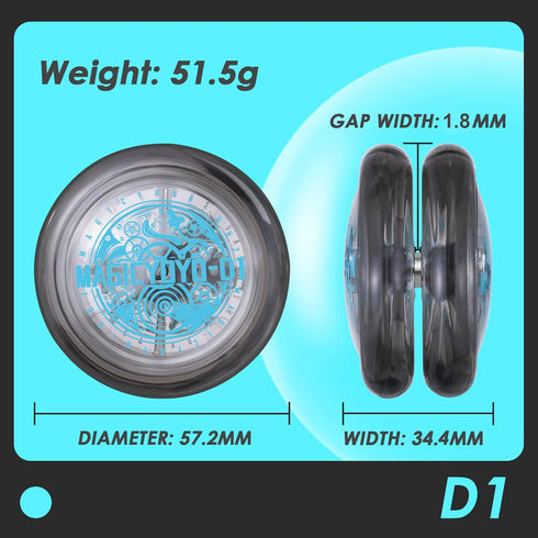 Looping Yoyo D1 Responsive Yoyo for Kids - 2A Loop Yo-yo for Beginners, Easy to Play Basic String Tricks, 12 Strings