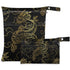 visesunny Gold Dragon 2Pcs Wet Bag with Zippered Pockets Washable Reusable Roomy for