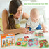 Wooden Peg Puzzles for Toddlers 1-3, Educational Preschool Peg Puzzle Toy, Set of 4 - Farm, Dinosaur, Fruit and Marine