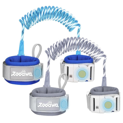 Zooawa Toddler Leash 2Pack, Anti Lost Wrist Link with Magnetic Lock, Reflective Safety Walking Harness for Kids