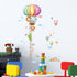 DECOWALL BS-1606 Animal Hot Air Balloon Growth Chart - Kids Wall Stickers, Peel and Stick Removable Decals