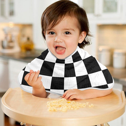 Emelivor 4 Pack Checkerboard Plaid Muslin Burp Cloths for Baby Super Soft Baby Burp Cloths Absorbent Baby Washcloths