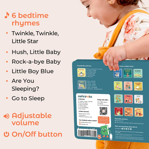 1-Year-Old 1-3 Cali's Books Twinkle Twinkle Little Star USB-C Rechargeable Musical Book for | Sound Book for Toddlers