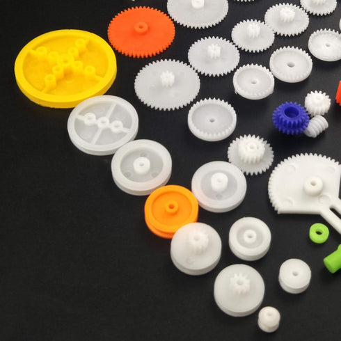 EUDAX 82 pcs Plastic Gear Package Kit - DIY Gear Assortment for Toy Motor Car Robot Accessories