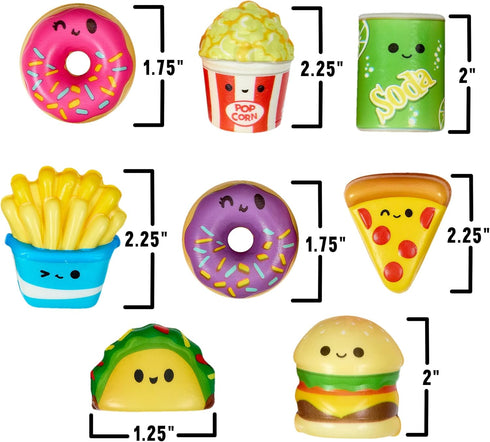 Mini Squish Fast Food Toys, 10 Pack Assorted Designs, Slow-Rise Stress Relief Toys for Kids, Party Favors for Boys &