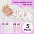 Fanfanwin 5 Pack Set 3-7 Lbs Preemie Swaddle Blanket Wrap with Hat Cotton Preemie Baby Clothes Hat Receiving Blanket