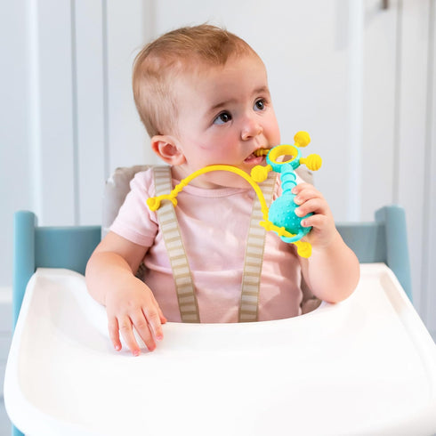 Mobi Gumlii Sensory Teether Baby Rattle Toy - Food Grade Silicone, BPA Free, for Babies 0-6 Months, Pack of 1