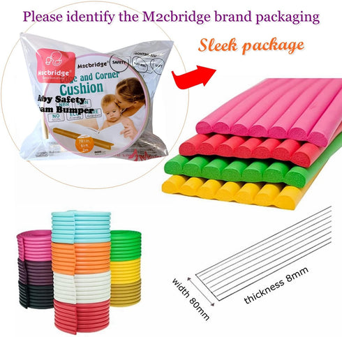 M2cbridge 6.5 Ft Multifunctional Baby Safety Bumper Edge and Corner Guard Coverage (Candy Pink)
