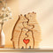 Family Wood Love Animal Puzzle Decoration, Customized Wooden Bear Puzzle, Thoughtful Christmas Birthday Gifts for