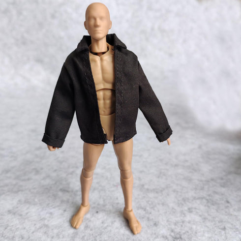 1/12 Scale Figure Clothes Shirt Coat Cardigan for 6inch Male Action Figure Body Doll in White