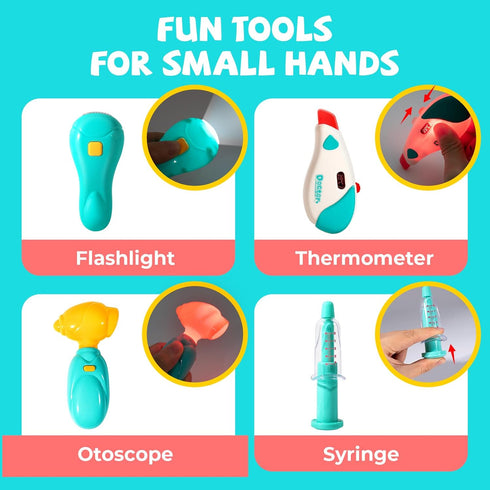 Doctor Kit for Toddlers 3-5 - Preschool Pretend Play Medical Kit with Stethoscope