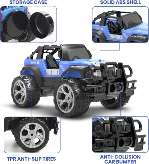 DE42 Cars,1:18 80 2.4Ghz DEERC Remote Control Car RC Racing Scale Min Play LED Light Auto Mode Off Road RC Trucks