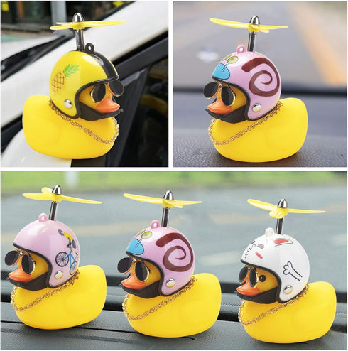 wonuu Rubber Duck Car Decorations, Cute Yellow Duck Dashboard Ornaments with Propeller (Snail-Y)