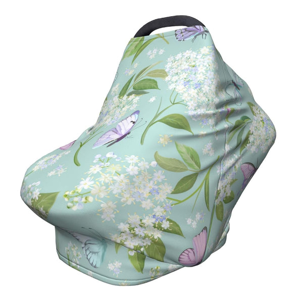 Schgap Butterflies Floral Car Seat Cover for Baby Nursing Cover Breastfeeding Baby Carrier