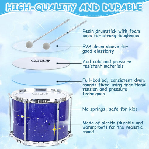 PaLeyFer Set Upgraded Kids Drum for Toddlers w/ Light (All Plastic), Musical Gifts Toys for Boys Girls, Kids Jazz Drum