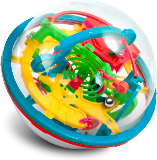 Maze Ball, 3D Interactive Maze Sphere Game (16cm, 6.3’’) with 118 Obstacles, Magical Brain Teasers for Kids