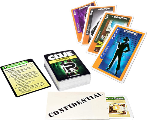 Clue Suspect Card Game - Portable Edition of the Mystery Game Clue, for 3 to 4 Players, Ages 8+