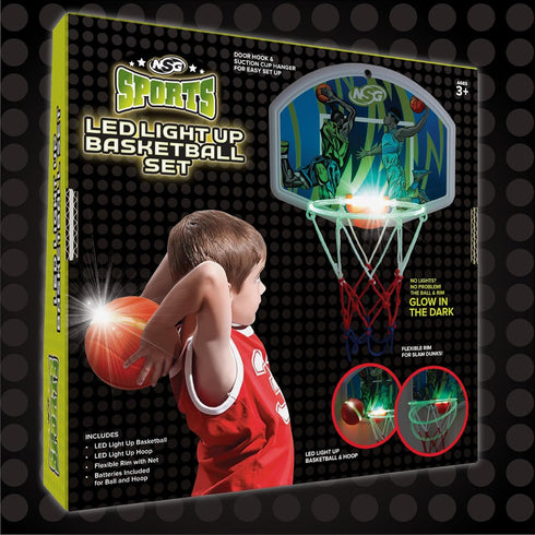 LED Light Up Basketball Toy Set for Boys and Girls - Ages 4 and Up
