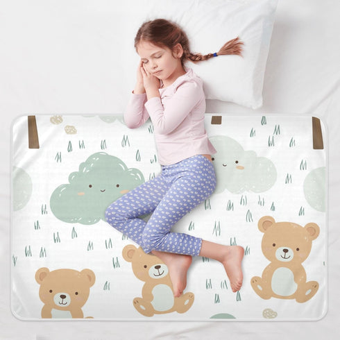 siphylline 52" 34" Cartoon Cute Brown Bear Extra Large Resuable Potty Training Pee Pad Soft Absorbent Diaper Changing