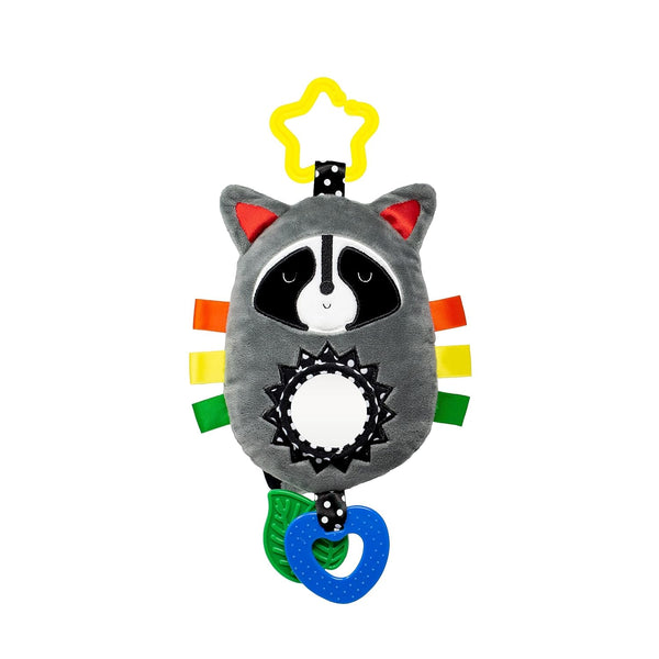 Squish 'N Play Raccoon Activity Toy- Multi-Sensory Learning Baby Toy - Stroller