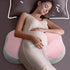 NOENNULL W Shaped Pillow for Women Cotton Adjustable Belly Support Maternity Wedge Pillow for Side Sleepers (Pink)