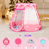 Baby Ball Pit for Toddler with 50 Balls, Pop Up Princess Tent with Star Lights, Indoor & Outdoor Play Tent
