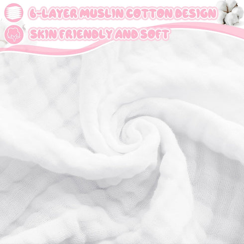 3 6 Preboun Pcs Muslin Baby Hooded Towels Cotton Absorbent Layers Cute Bath Toddler Towels for Newborn Kids Girl Infant