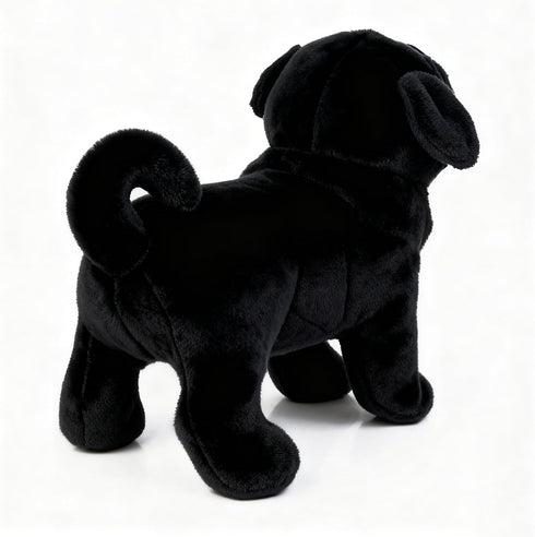 TUKVESZE 12 inch Black Pug Dog Stuffed Animal, Pug Dog Plush Toy Lifelike Dog Stuffed Animals for Girls and Boys
