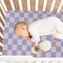 Pigsaly 27x39 Inch Crib Sheets Purple Gray Checkered Baby Sheet for Standard Crib Mattress Boys Girls Toddler Bed