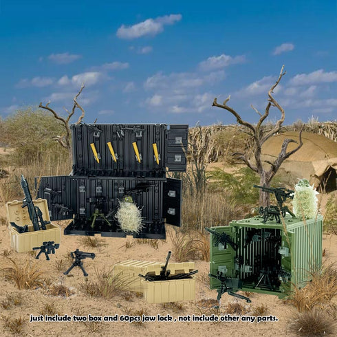 Ferberbears 6+ Building Bricks Military Big Box Toys Shipping Container for Mini Figures,Construction Building Block