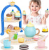 Wooden Tea Sets for Toddlers 3-5, Princess Tea Party Set for Little