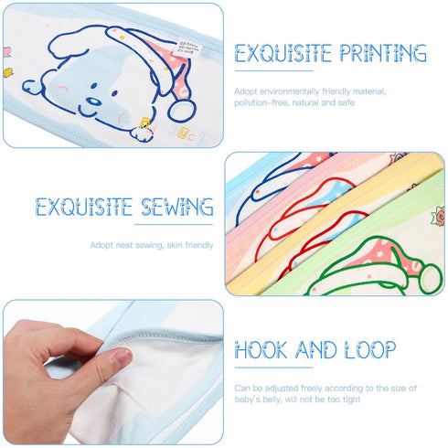 EXCEART Baby Belly Band 4-Pack - Newborn Umbilical Hernia Support, Breathable Navel Belt for 0-6 Months