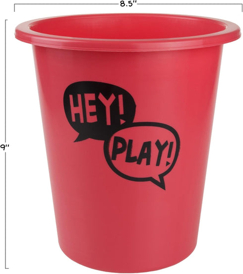 Hey! Play! Large Beer Pong Outdoor Game Set: 12 Buckets, 2 Balls, Tote Bag for Kids & Adults