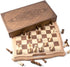 AMEROUS 15.6 inches Magnetic Wooden Chess Set, Handheld Style Board Game with Storage Slots and 2 Extra Queens