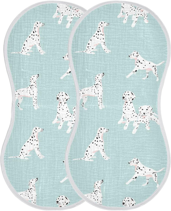 YYZZH Dalmatian Dog Pattern On Blue Muslin Burp Cloths for Baby 2 Pack