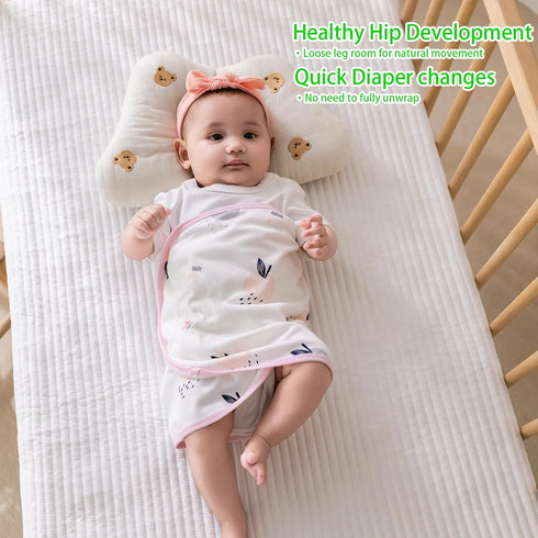 Nenolix 2-Pack 100% Baby Swaddle Wrap - Swaddle for Daytime Napping,Prevents Startle Reflex & Face