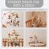Moyii Baby Crib Mobile for Nursery - Handmade Felt Safari Animals Hanging Mobile - Giraffe Elephant Zebra Ceiling Decor