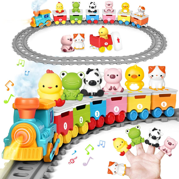 Learning Toy for Toddlers 1-3, Electric Toys Trains with Lights, Music &