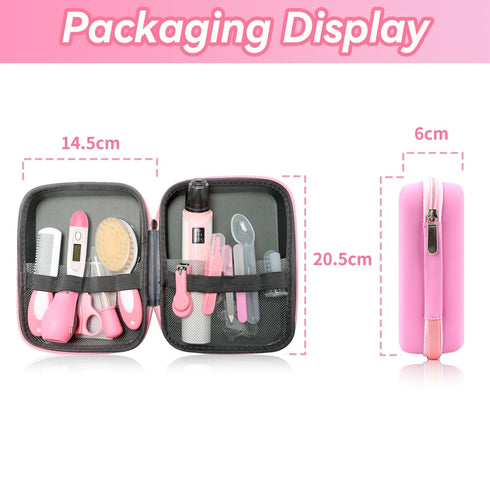 Set (17 Baby Grooming Kit, Infant Safety Care with Baby Nose AspiratorBaby Hair Brush Comb Nail Clipper Nasal