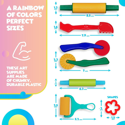 Clay and Play Dough Tools Six Piece Set, Ages 3 & Up (18 pcs)