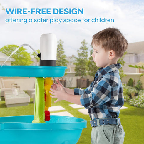 Water Play Table Pump for Kids, Portable Mini Water Pump for Summer Outdoor Water Toys