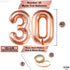 KatchOn Rose Gold 30 Balloon Numbers Set - Giant 40 Inch | 30th Birthday Decorations for Women with Confetti Balloons