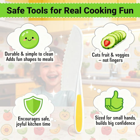 7 Set Set Sets Set Pcs Kids Knife for Real Cooking, Toddler Cooking Montessori with Recipes Book, Toddler Kitchen Tools